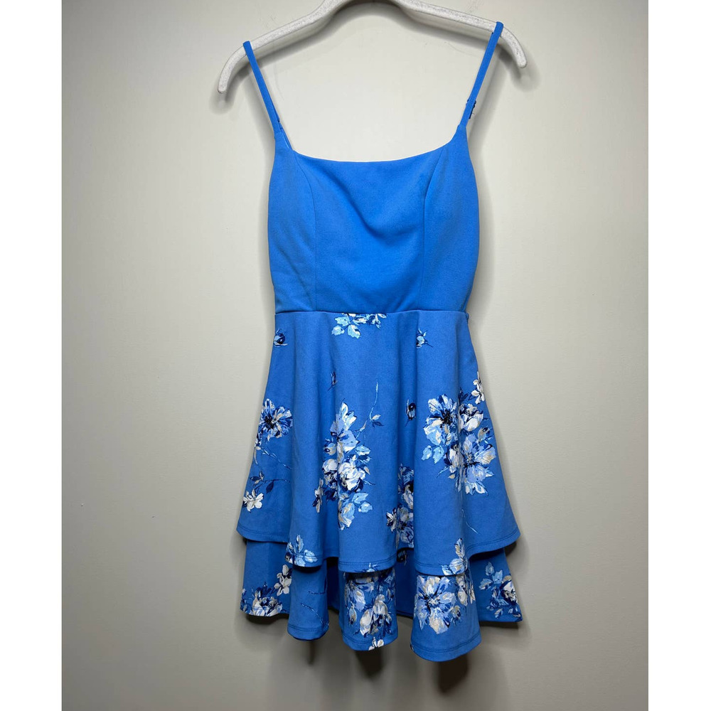 NWT Jun & Ivy Blue Spaghetti Strap Dress Size S Floral Open Back